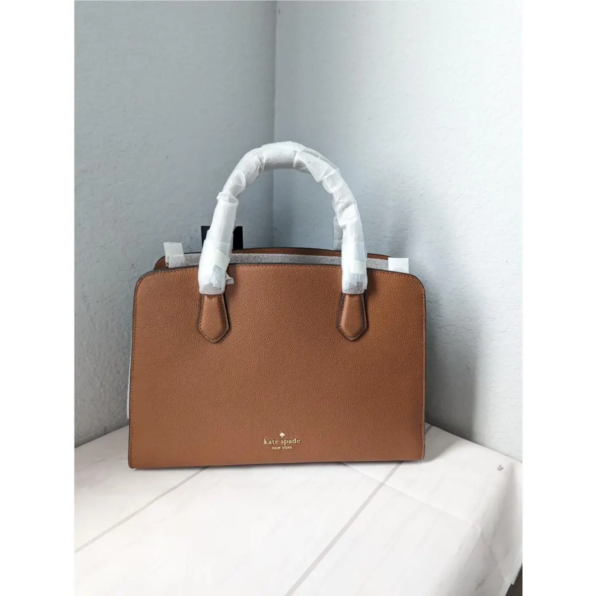 Kate Spade Addie Pebbled Leather Satchel Warm Gingerbread