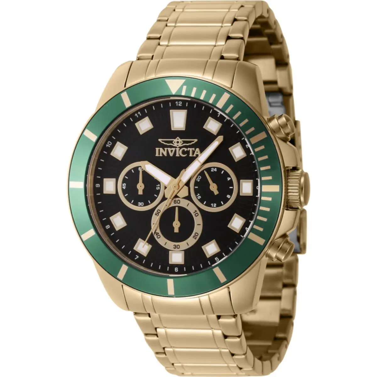 Men`s Watch Pro Diver Quartz Chrono Yellow Gold Steel Bracelet 46043 by Invicta