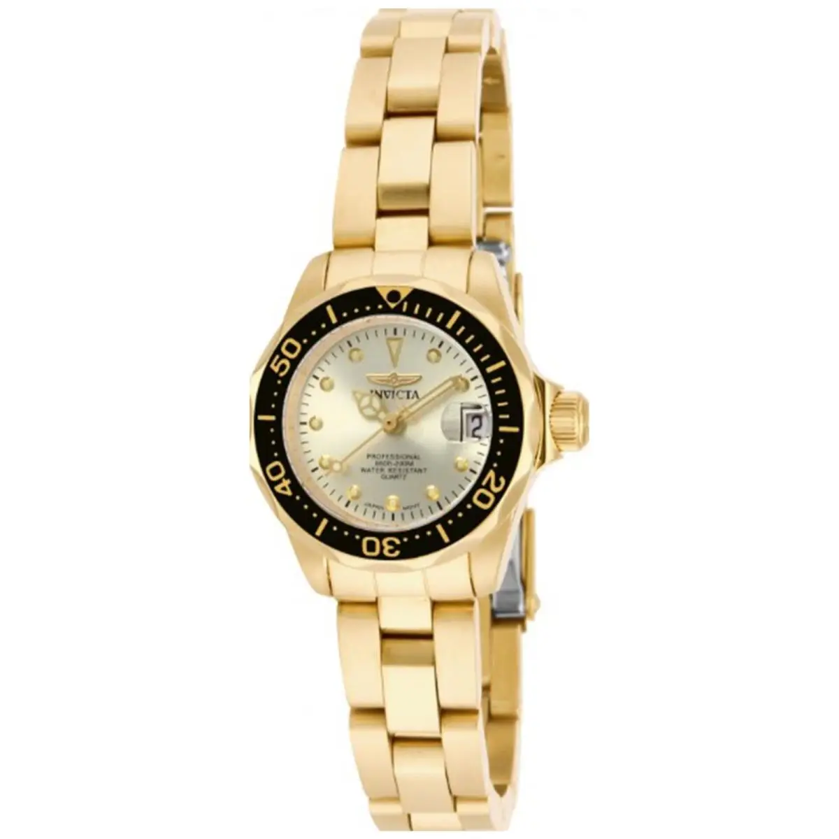 Women`s 17038 Pro Diver Quartz 3 Hand Champagne Dial Watch by Invicta