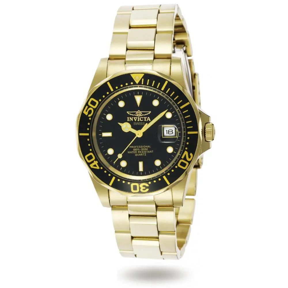 Invicta Men`s 9311 Pro Diver Quartz 3 Hand Black Dial Watch