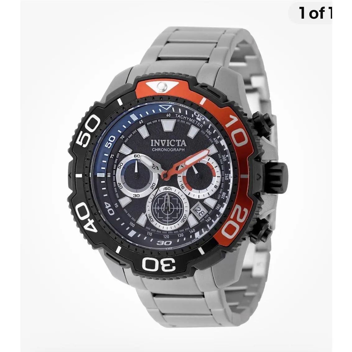 Invicta Men`s TI-22 48mm Quartz Chronograph Watch Stainless Titanium IN-49497