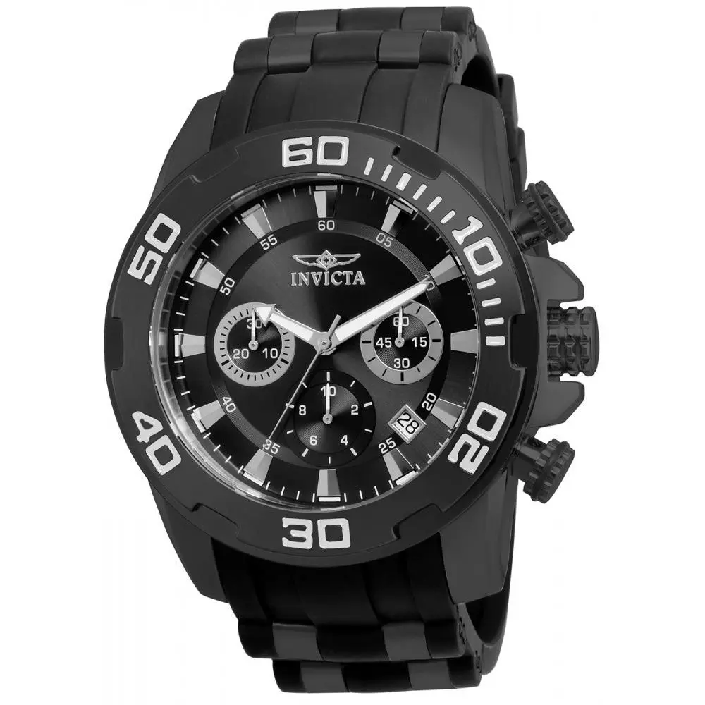 Invicta Men`s 22338 Pro Diver Quartz Chronograph Black Dial Watch