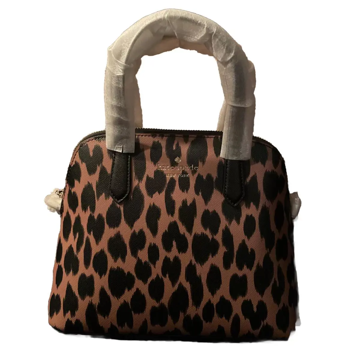 New Kate Spade Schuyler Medium Dome Satchel Spotted Animal Print Purse