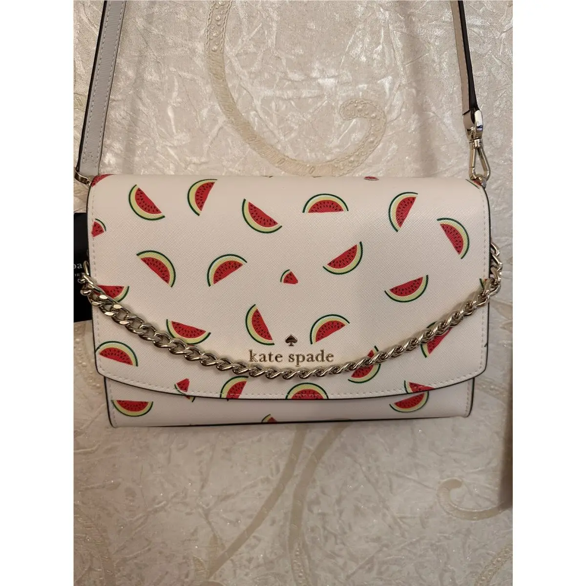 Carson Convertible Chain Crossbody Watermelon KC802 Off White by Kate Spade
