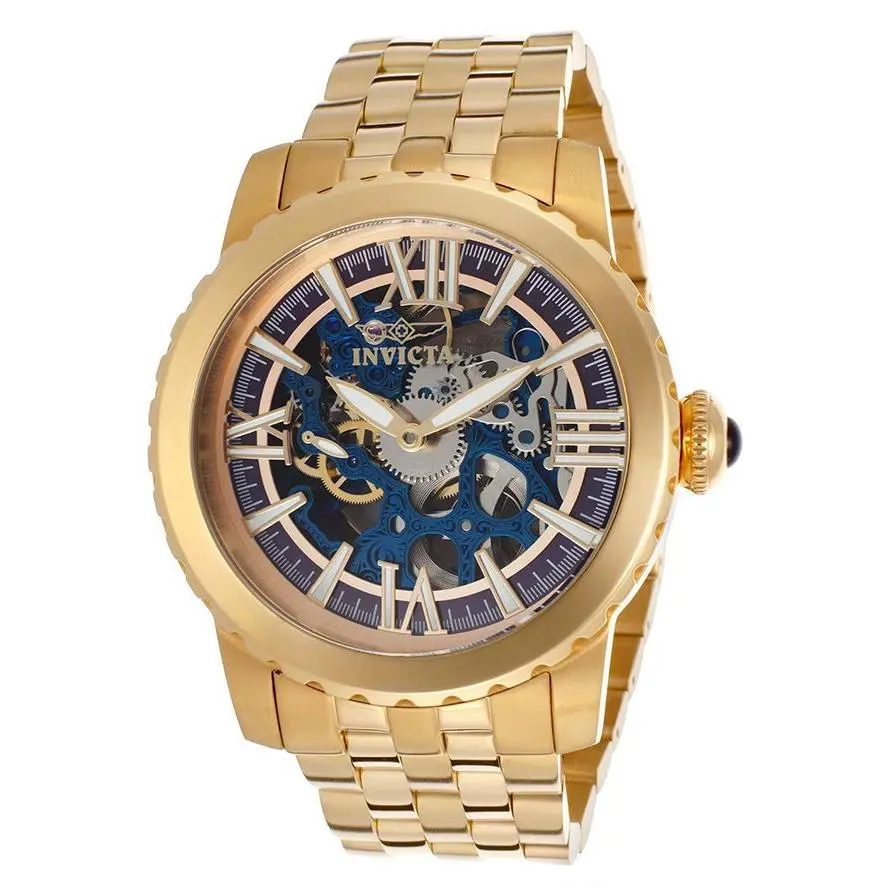 Invicta 14551 Specialty Mechanical 18K Gold Plated SS Skeletonized Men’s Watch