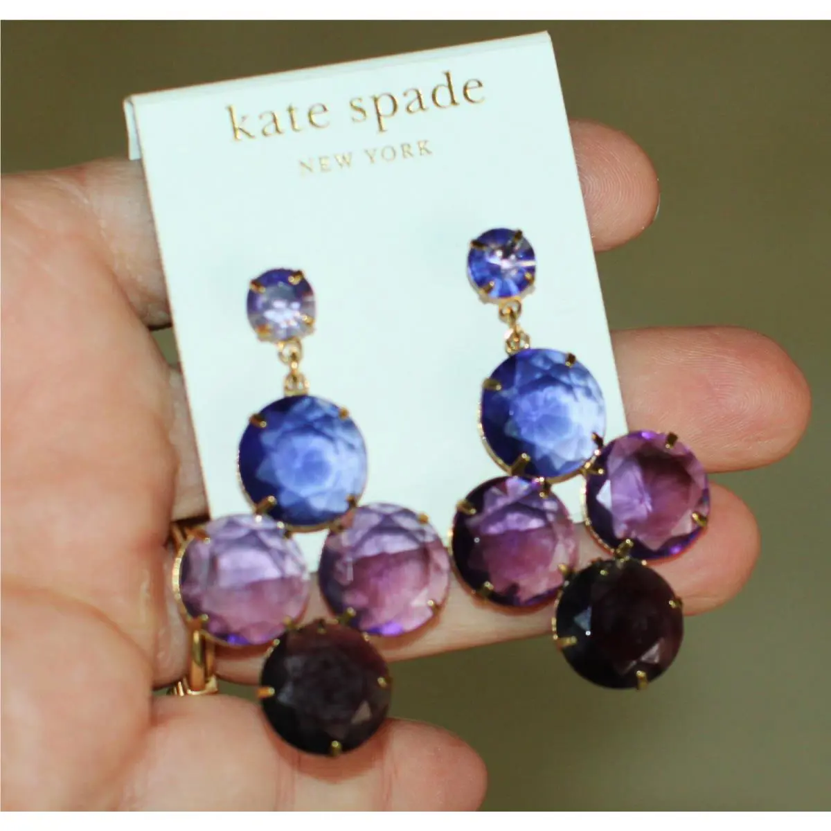 Kate Spade New York Special Crystal Confection Drop Earrings Amethyst Purple Pop