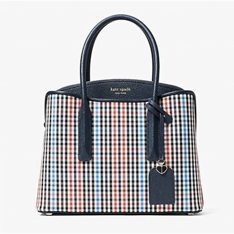 Kate Spade Margaux Medium Satchel Blue Plaid Crossbody Bag PXR00441