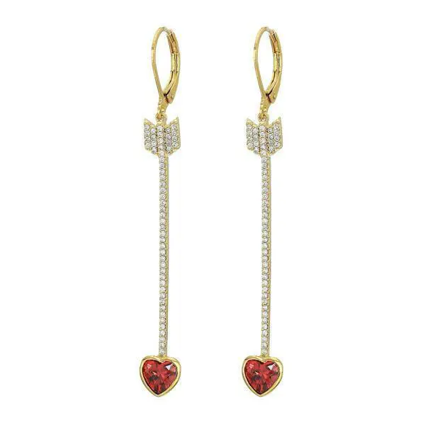 New Kate Spade New York Romantic Rocks Heart Linear Earrings WBRUH101