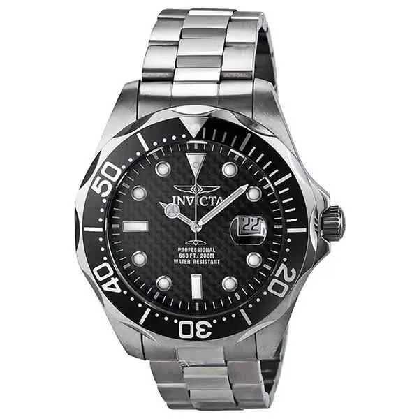 Invicta Pro Diver Black Dial Stainless Steel Men`s Watch 12562