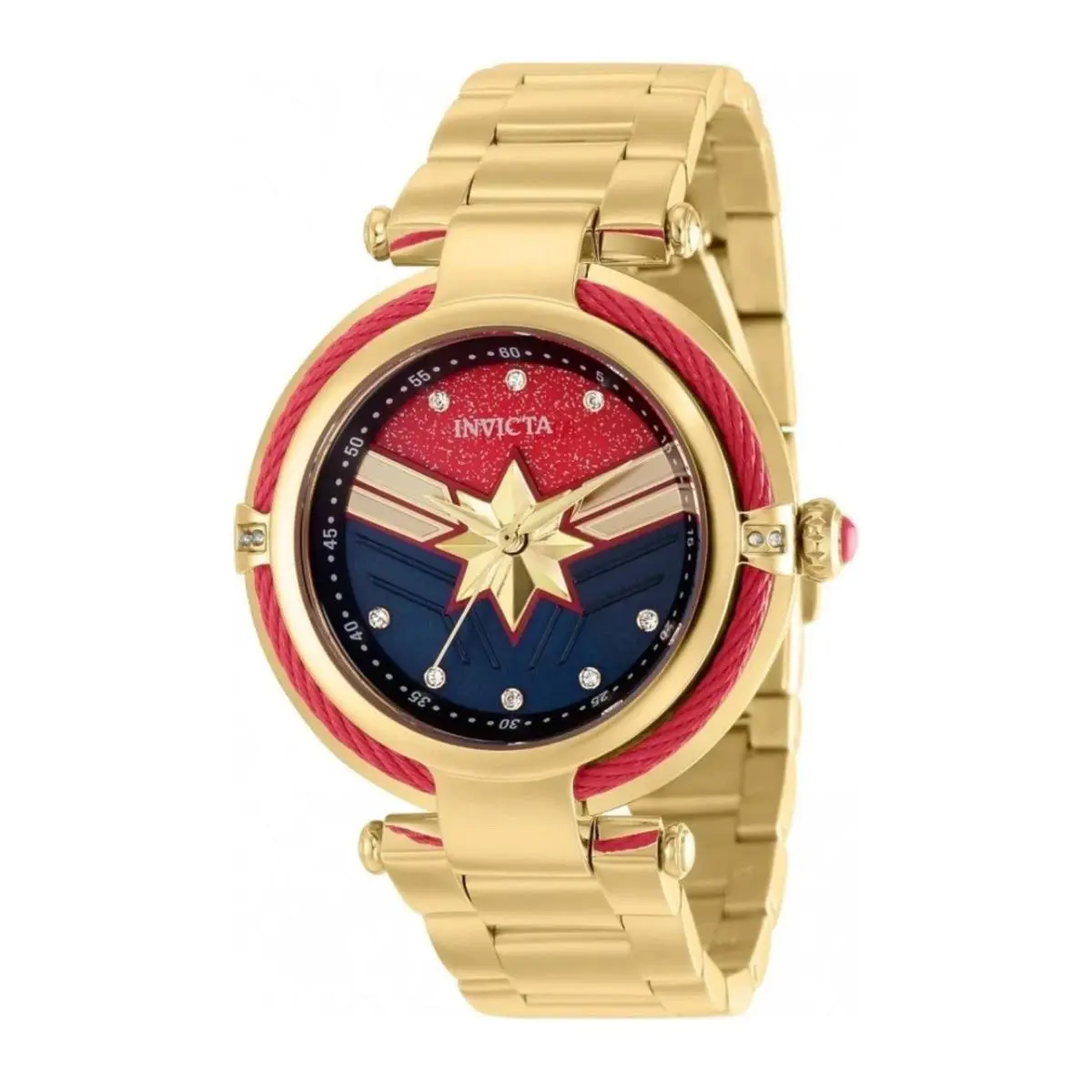 Invicta Captain Marvel Women`s 40mm Limited Edition Crystals Dial Watch 36953