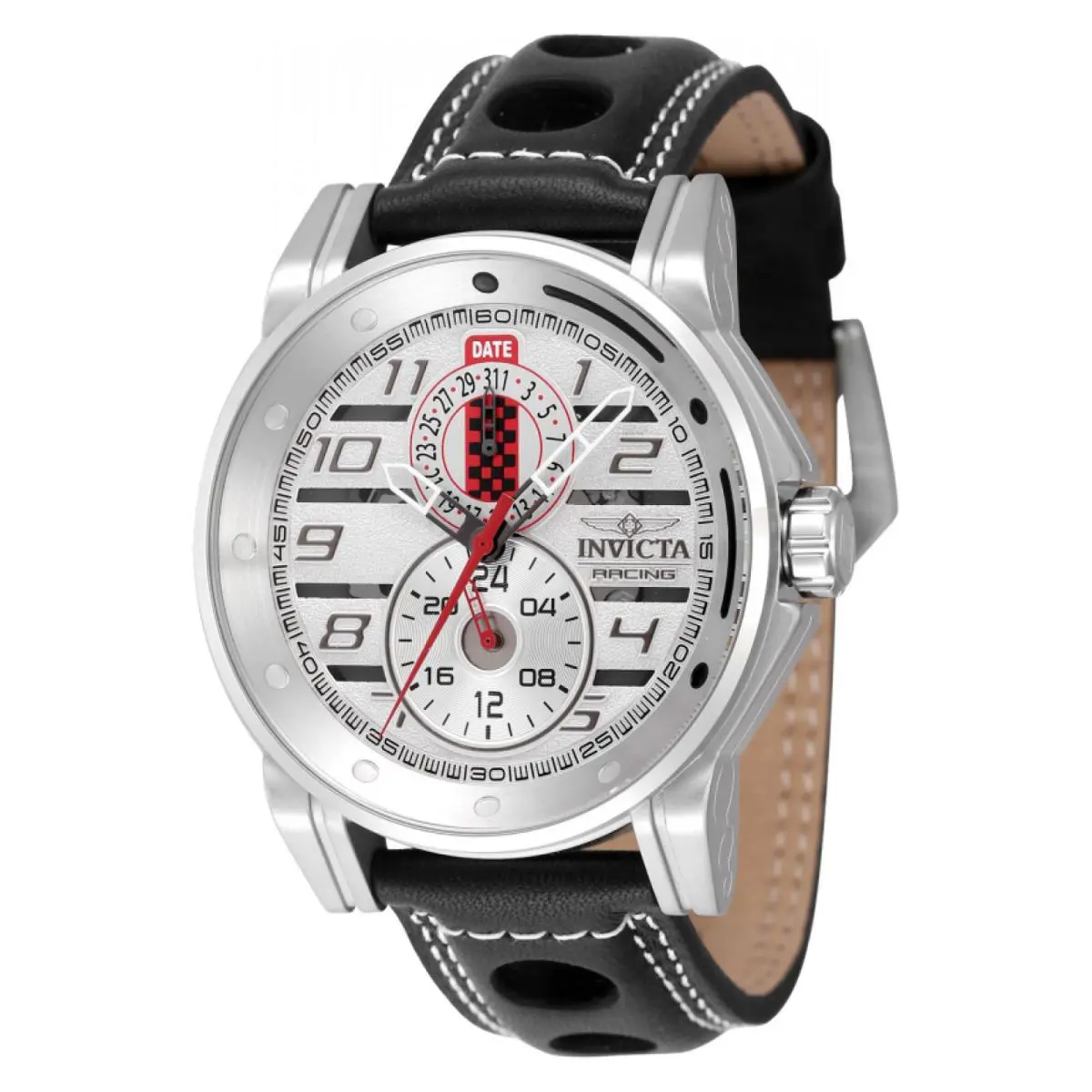 Invicta Racing Circuit 46mm Leather Band Stainless Steel 47537