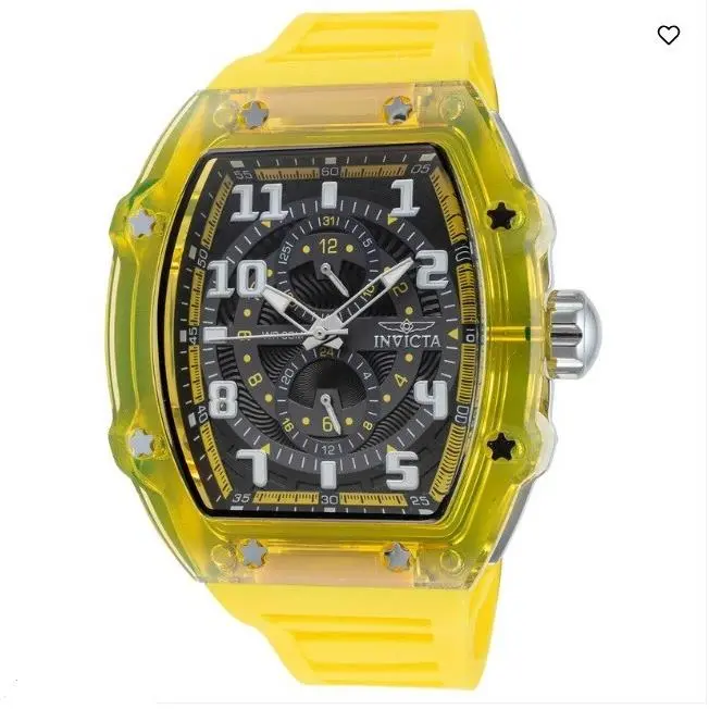 Invicta Men`s 48.5mm Racing Cyclone Quartz Chronograph Yellow Tone Watch