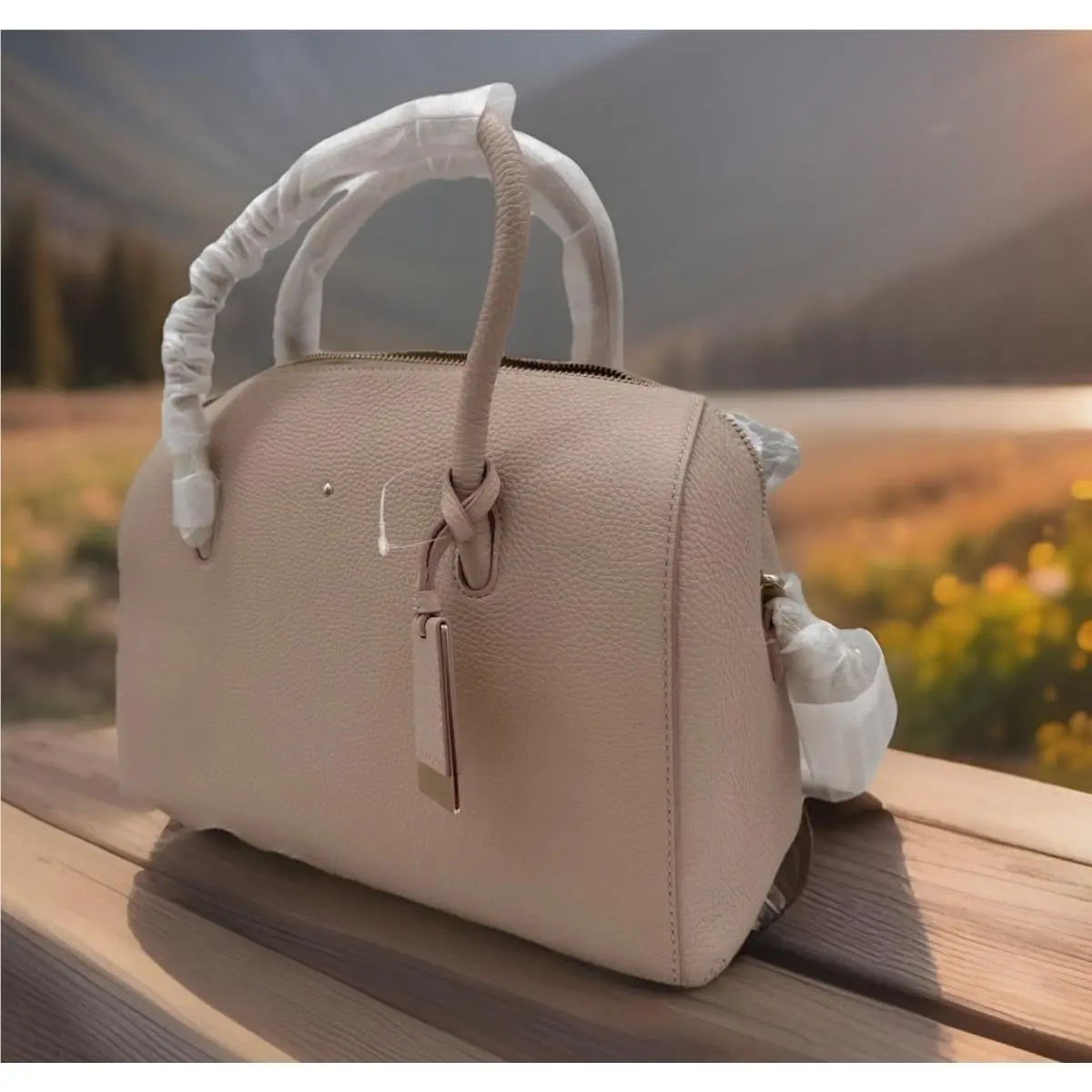 Kate Spade Madison Ave Knollwood Drive Mega Lane Leather Satchel Pink