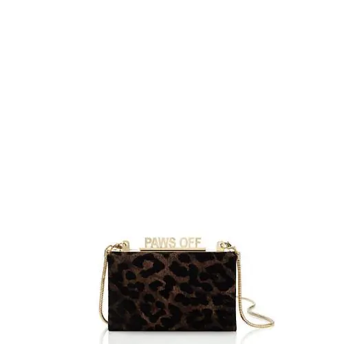 Kate Spade Cat`s Meow Ravi Box Clutch Bag Calfhair Leather Leopard