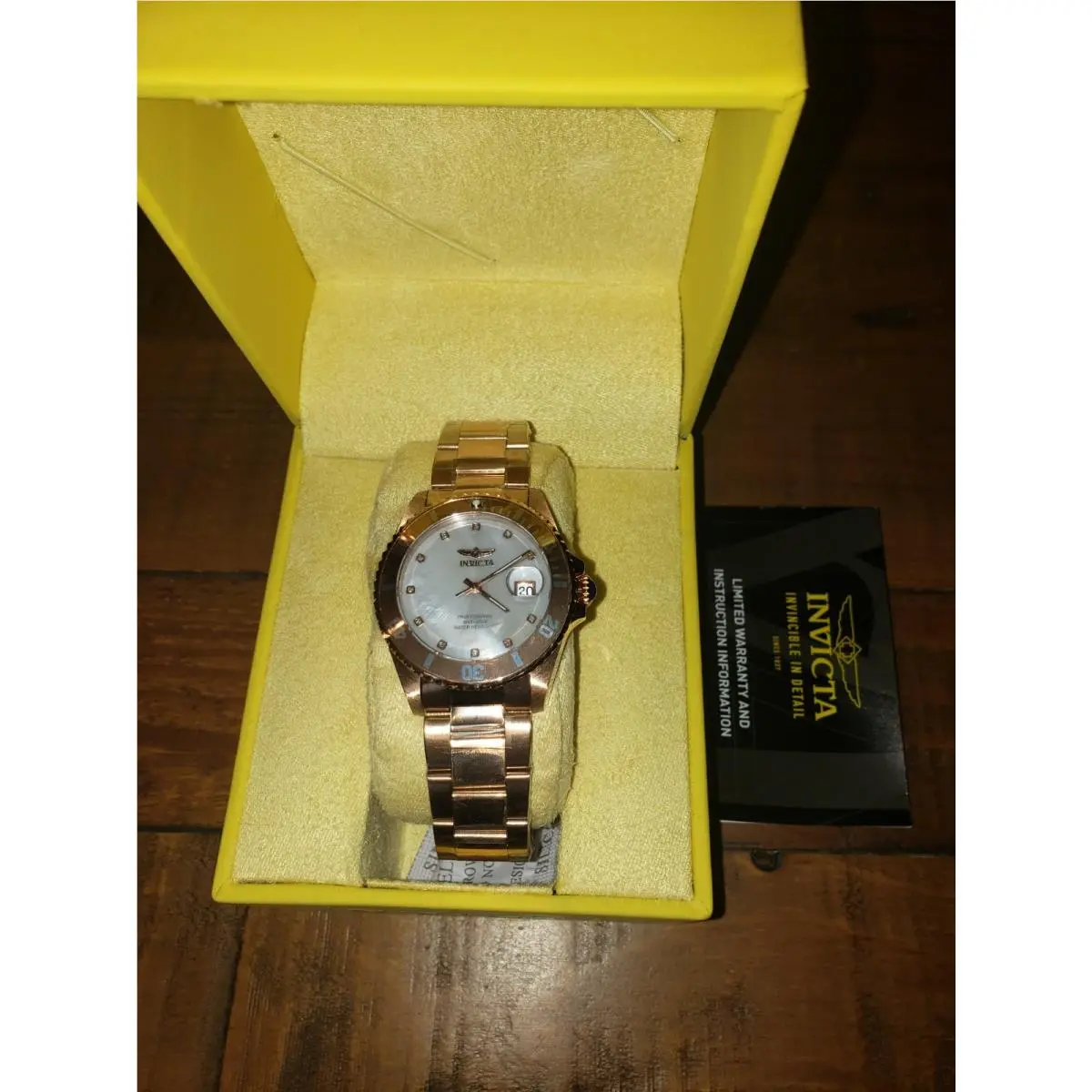Womens Invicta Pro Diver Rose Gold/grey Dial Watch - 31701 - Need Battery