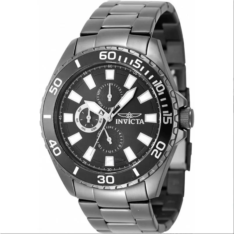 Invicta Pro Diver Black Chronograph Watch W/matching Bracelet 47556