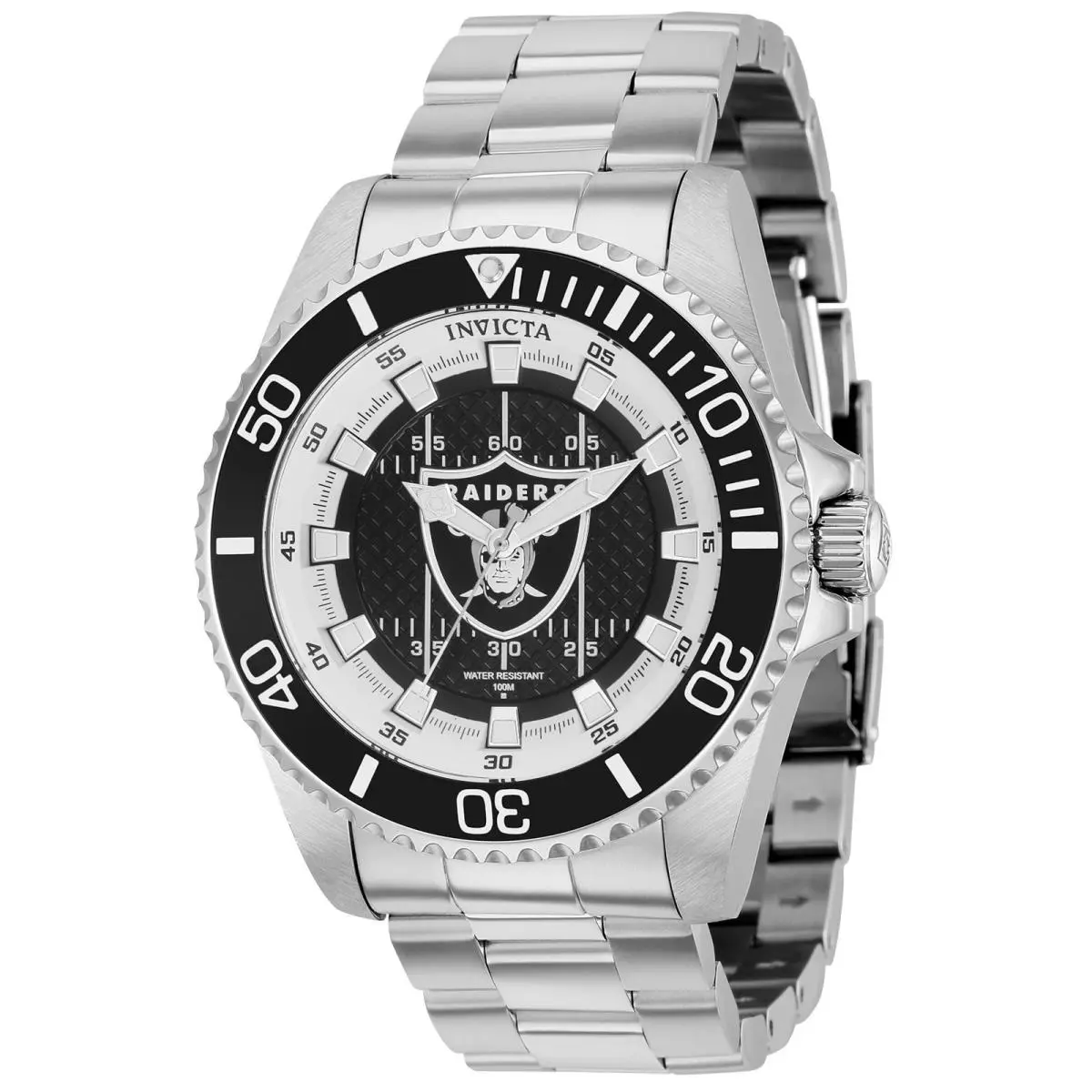 Invicta Nfl Las Vegas Raiders Men`s 47mm Limited Stainless Quartz Watch 36937