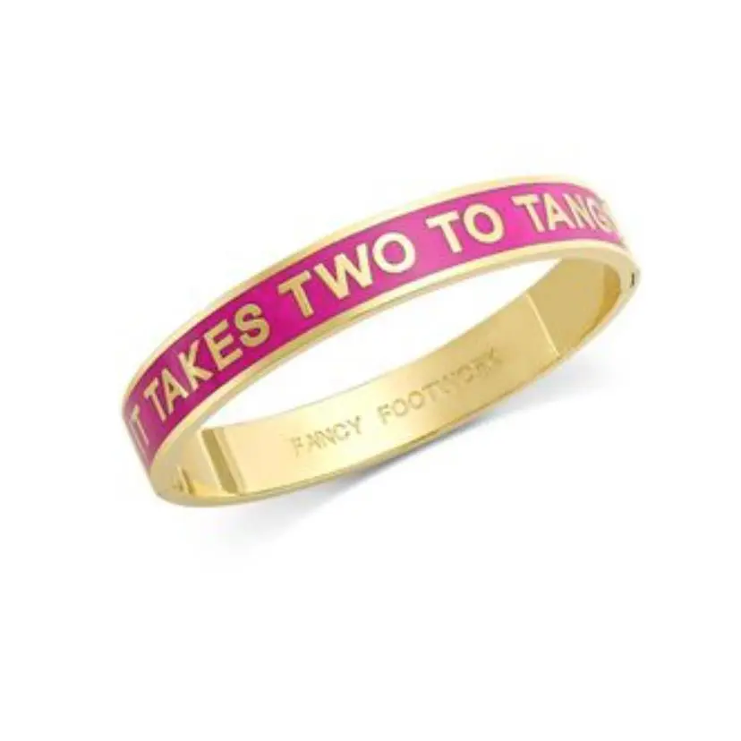 Gold Tone It Takes Two To Tango Idiom Bangle Bracelet W1114 by Kate Spade