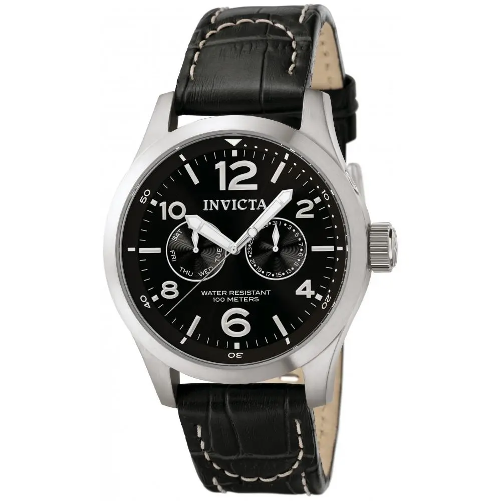 Invicta Men`s 0764 I-force Quartz Multifunction Black Dial Watch