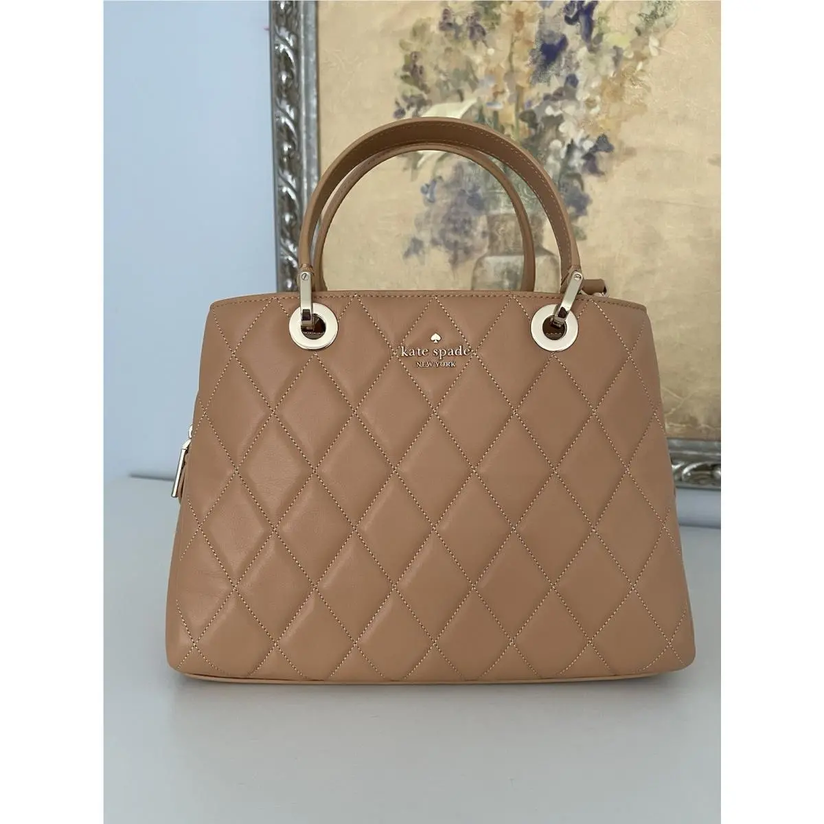 Kate Spade Carey Sullivan Satchel Bag Handbag Brown Tiramisu