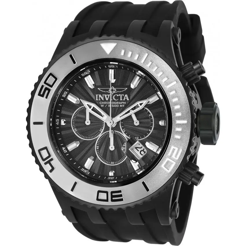 Mens Invicta 24254 Subaqua Chronograph Black Rubber Strap Watch