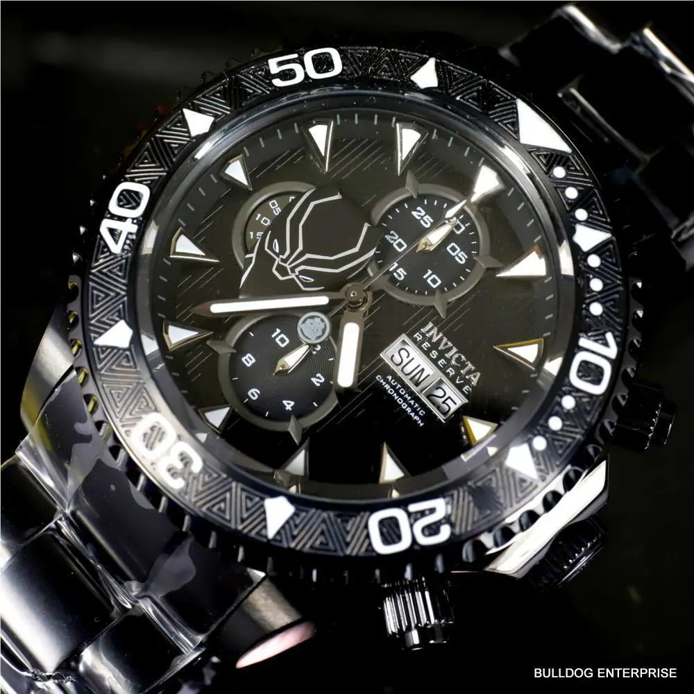 Invicta Reserve Marvel Black Panther Grand Diver Swiss SW500 Automatic Watch