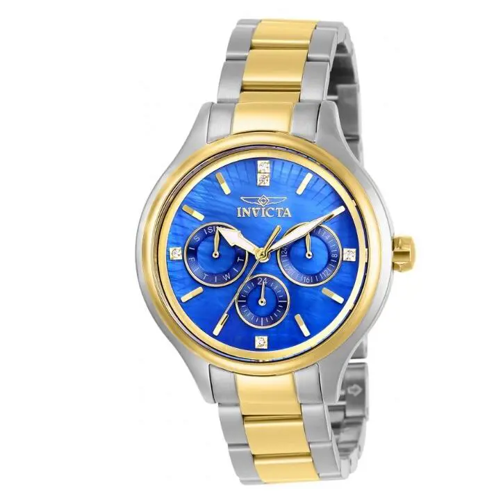 Invicta Angel Women`s 38mm Blue Mother of Pearl Dial Multi-function Watch 28738