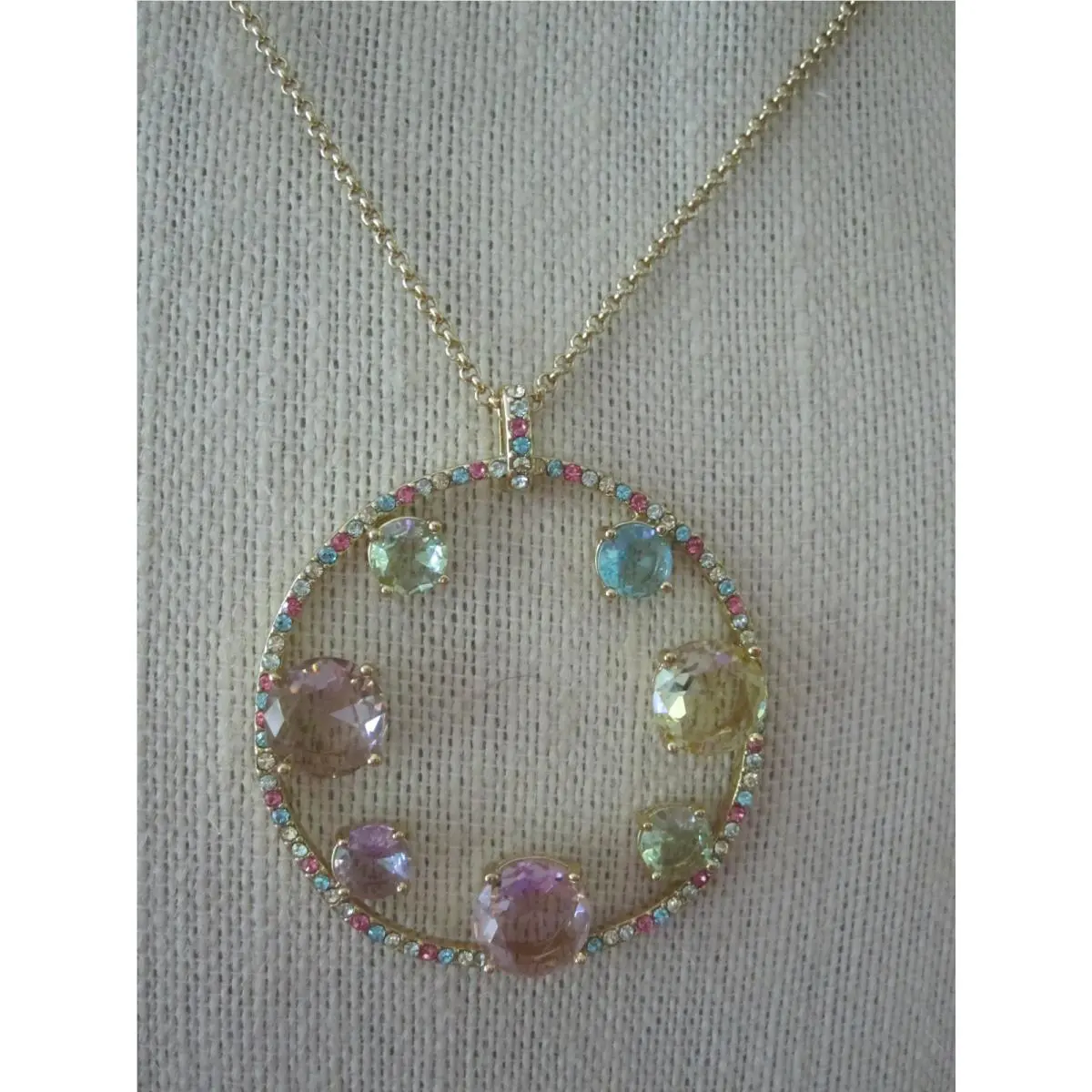 Kate Spade Carnival Crystal Long Necklace Multi Color Pastel Crystals-$128