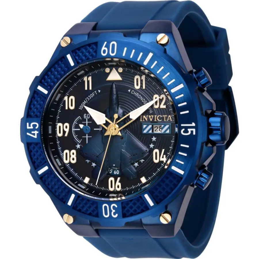 Invicta Aviator Chronograph Date Quartz Blue Dial Men`s Watch 39893