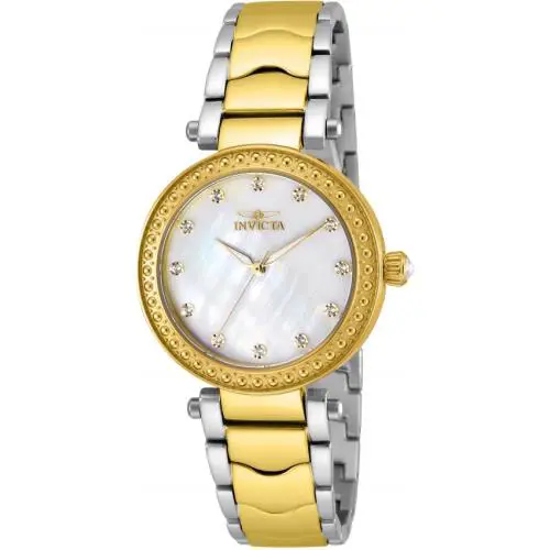 Womens Invicta 23965 Wildflower Mop Dial Crystal Accented Two Tone Watch