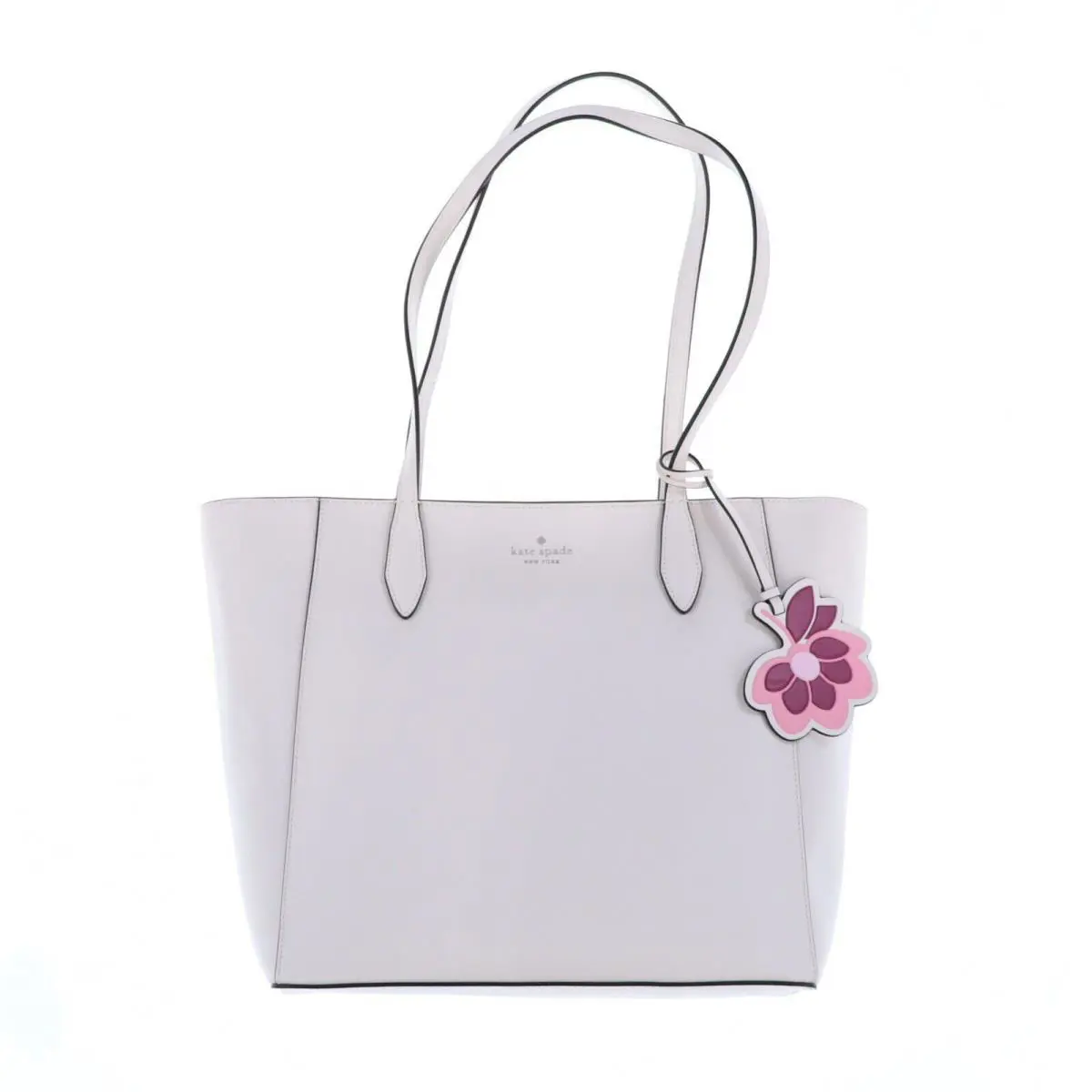 Kate Spade New York Purse Dana Tote Bag Charm Double Handle White Parchment New