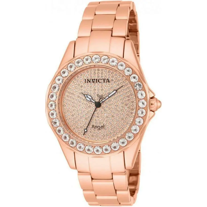 Invicta 14527 Women`s Rose Angel Blush 338 Diamond Pave Morganite Accented Watch