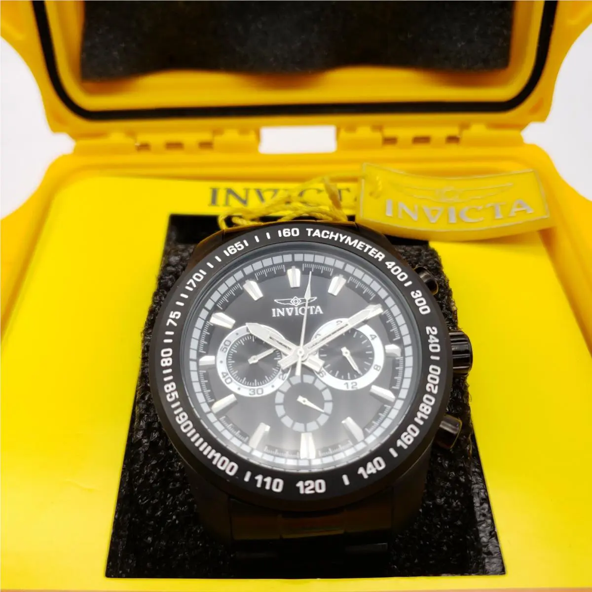 Invicta Speedway Chronograph Black Dial Black Ion-plated Men`s Watch 21815