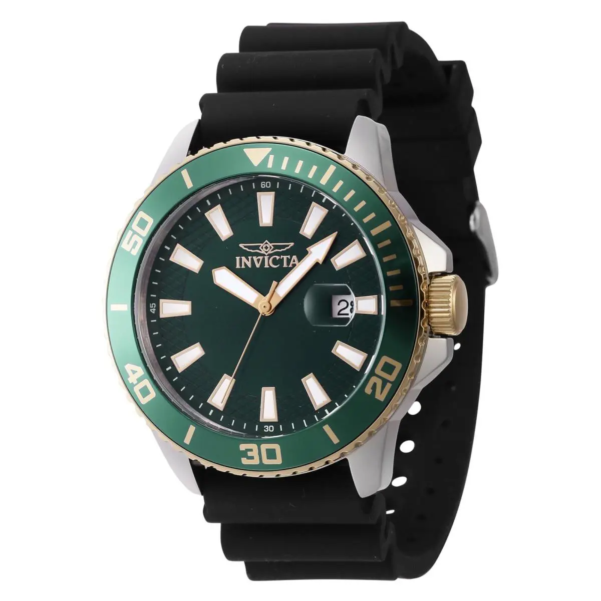 Invicta Men`s Pro Diver 45mm Silicone Quartz Watch Black Model: 46093