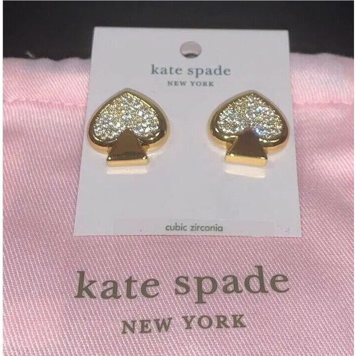 Kate Spade Everyday Spade Earrings Paved Large Spade K5775 New