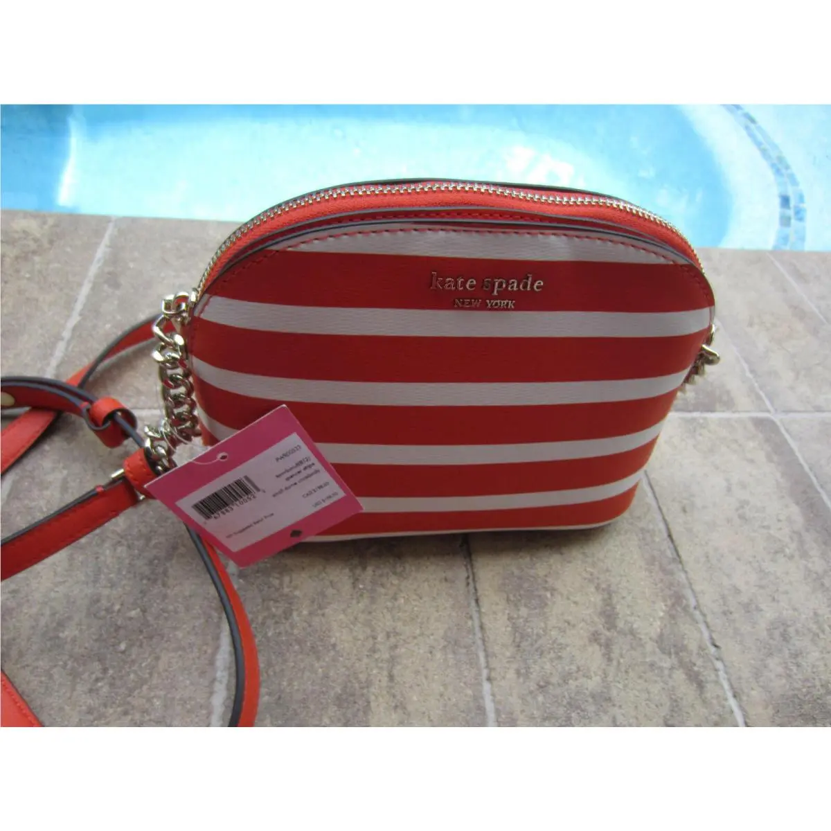 Kate Spade Spencer Stripe Small Dome PWR00333 Crossbody Purse