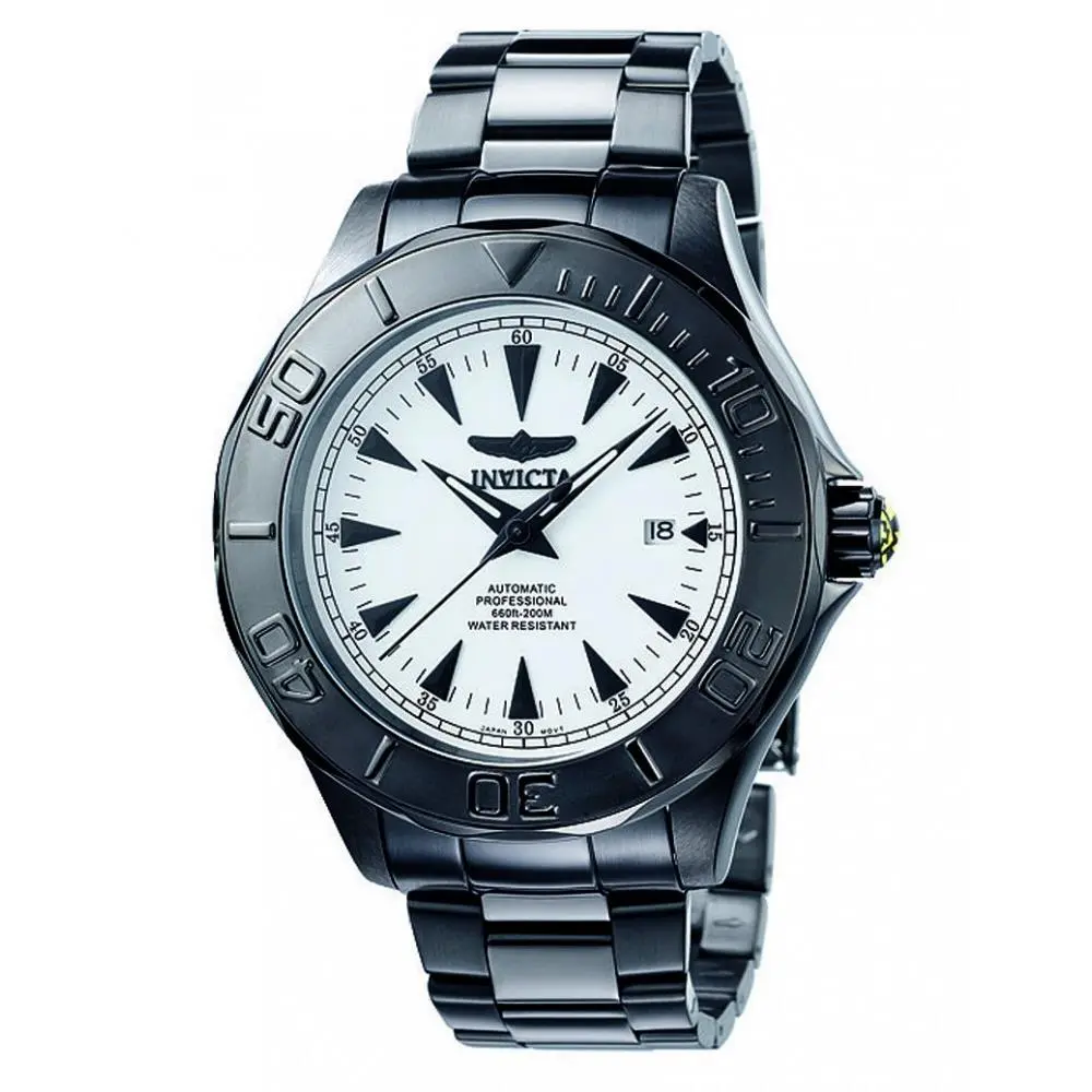 Invicta Men`s 7113 Signature Automatic 3 Hand White Dial Watch - Dial: White, Band: Yellow