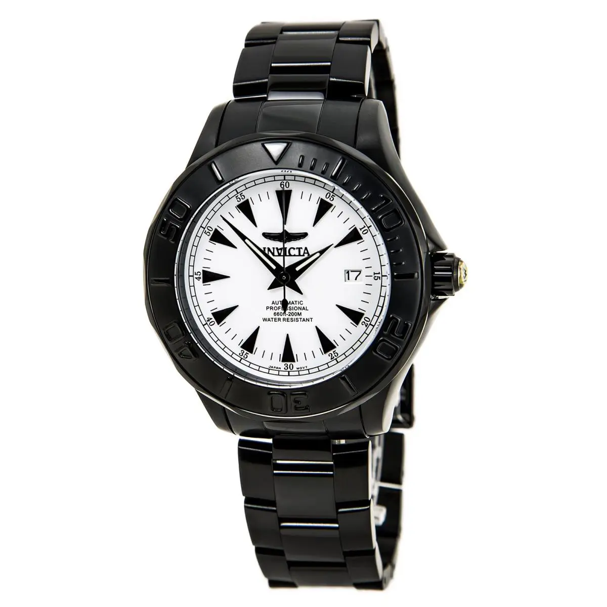 Invicta Men`s 7113 Signature Automatic 3 Hand White Dial Watch - Dial: White, Band: Yellow