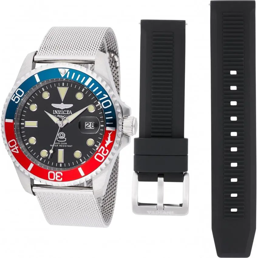 Invicta Pro Diver Quartz Black Dial Pepsi Bezel Men`s Watch 48215