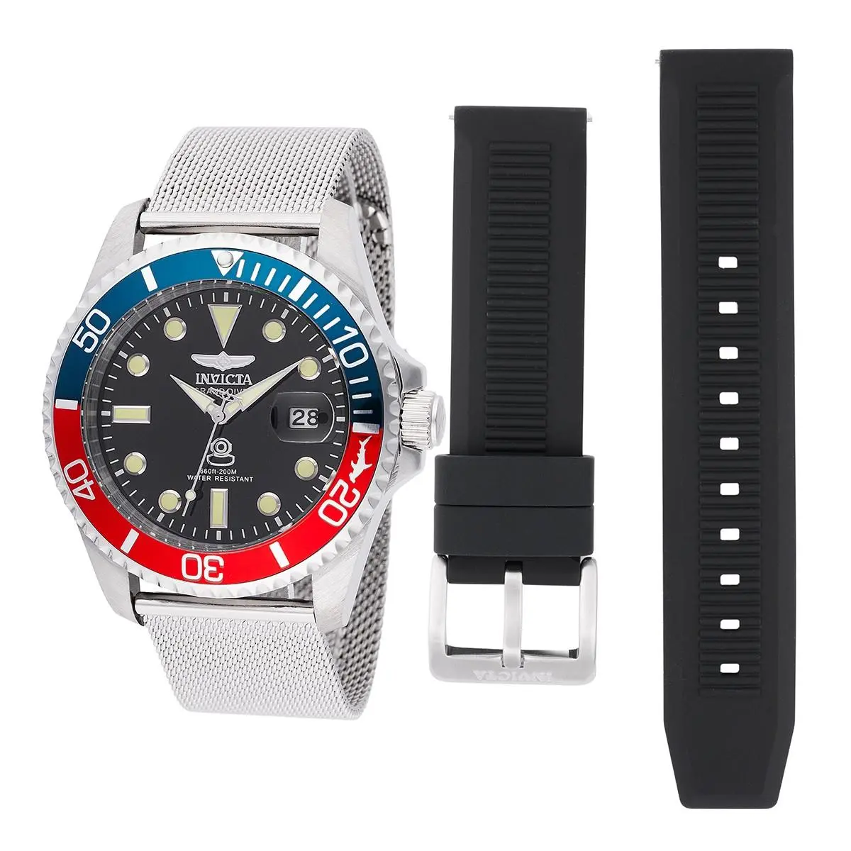 Pro Diver Interchangeable Strap Men`s 42mm Pepsi Quartz Watch 48215 by Invicta