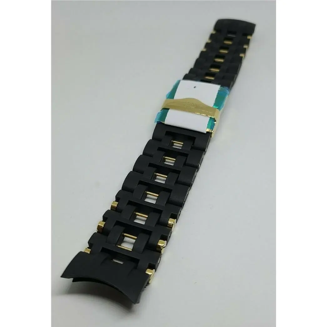 Invicta Sea Spider Gold Plated Stainless Steel Black Rubber Watch Bracelet
