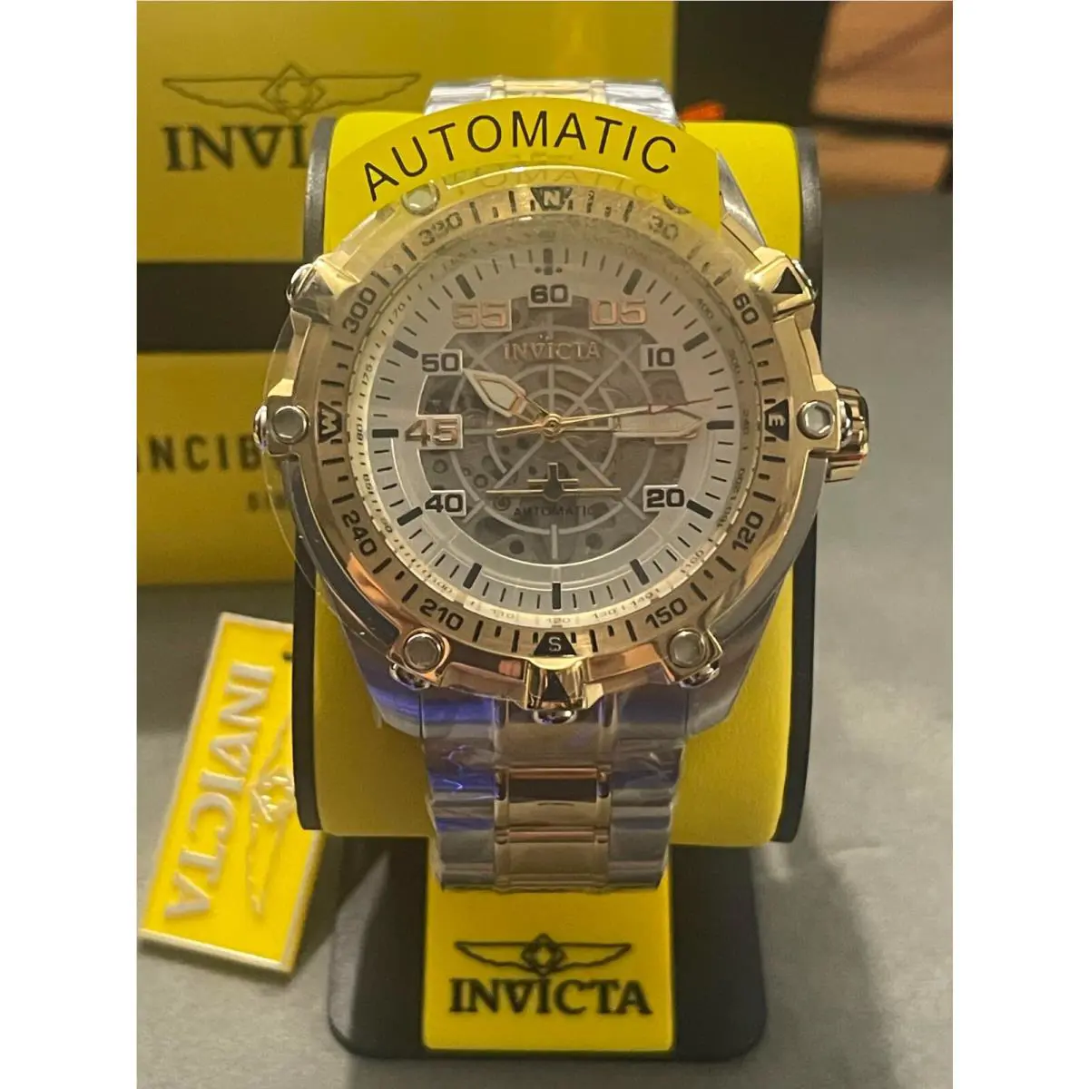 Invicta Aviator Automatic Men`s Watch - 52mm Gold Steel 44657