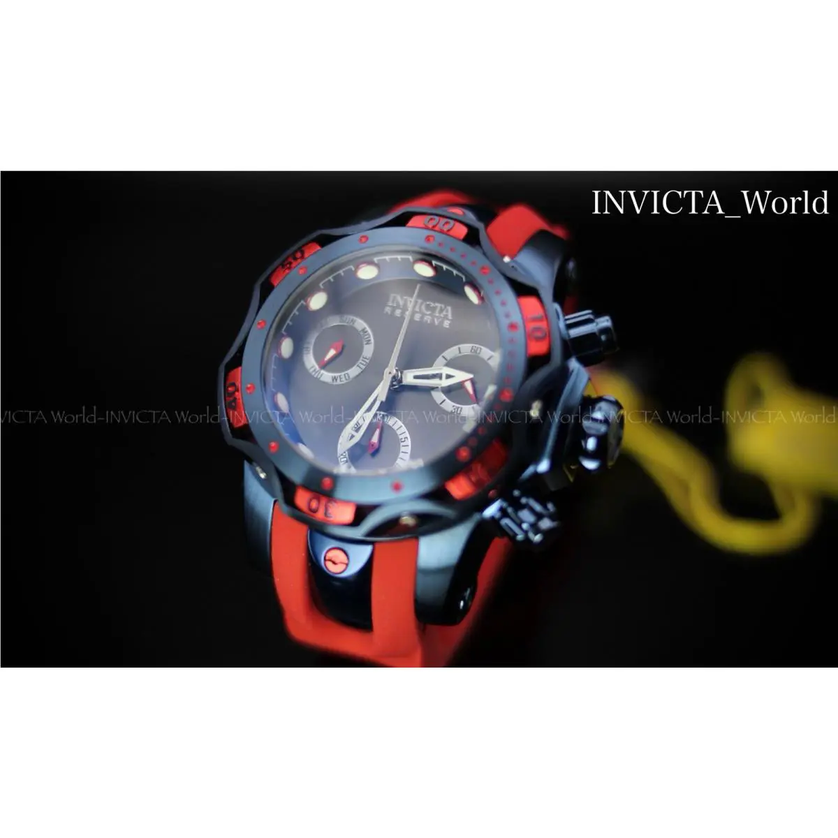 Invicta Reserve Venom 44.4mm Ladies Dark Blue /gunmetal/red Swiss Quartz Watch