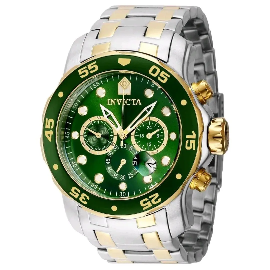 Invicta Pro Diver Scuba Men’s Watch 48mm Steel Gold Green 40191