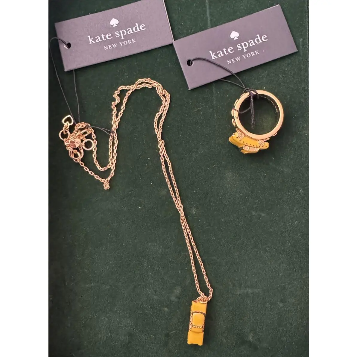 Kate Spade Hit The City Taxi Ring Size 7 Necklace