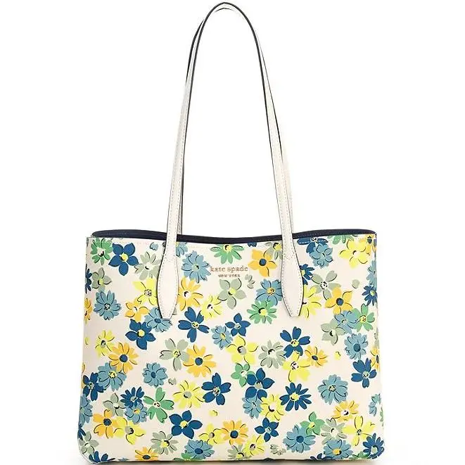 Spencer Floral Medley Large Tote Pouch Parchment by Kate Spade