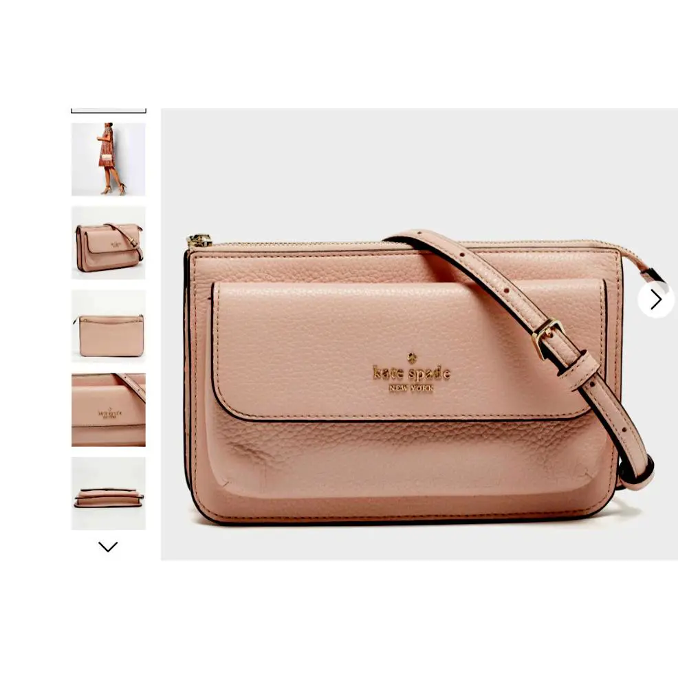 Kate Spade Pebbled Leather Small Leila Crossbody Bag Quartz Pink