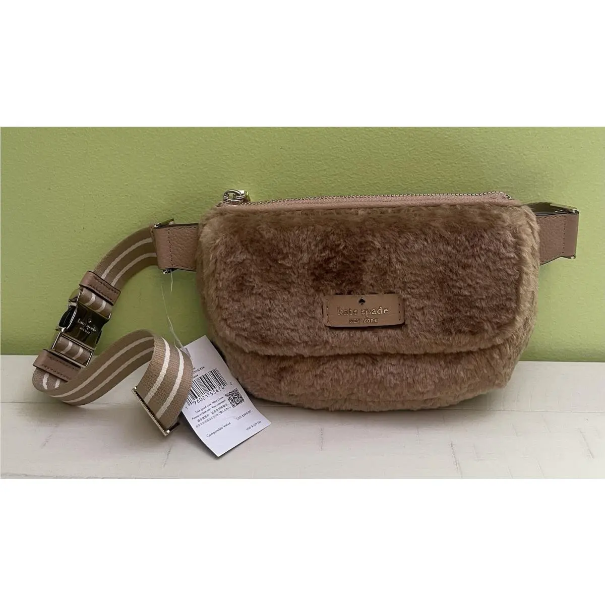Kate Spade K1896 Light Fawn Rosie Fur Belt Bag
