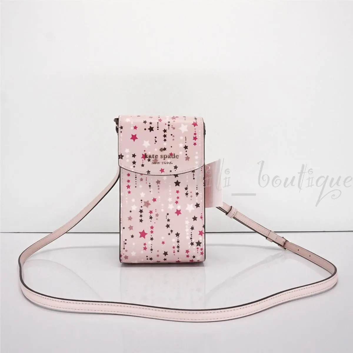 Kate Spade K4827 Staci North South Flap Phone Crossbody Twinkle Pink Multi