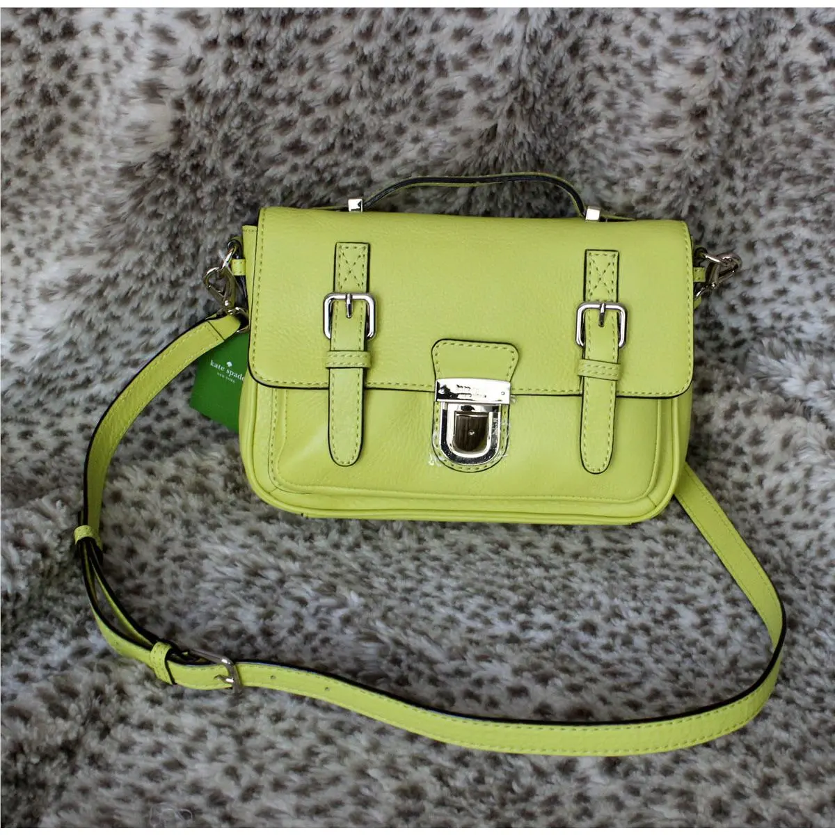 Kate Spade Lola Avenue Lia Leather Crossbody Satchel Tote Handbag Cubanell